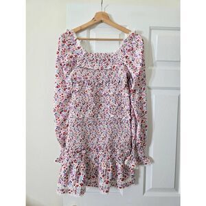 Cake for dinner Floral Mini Smocked Dress L